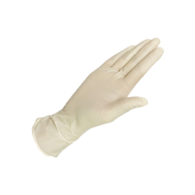 Guantes de goma de látex biodegradables desechables pre-pulverizados
