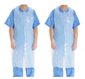 Delantales desechables de polietileno azul XL