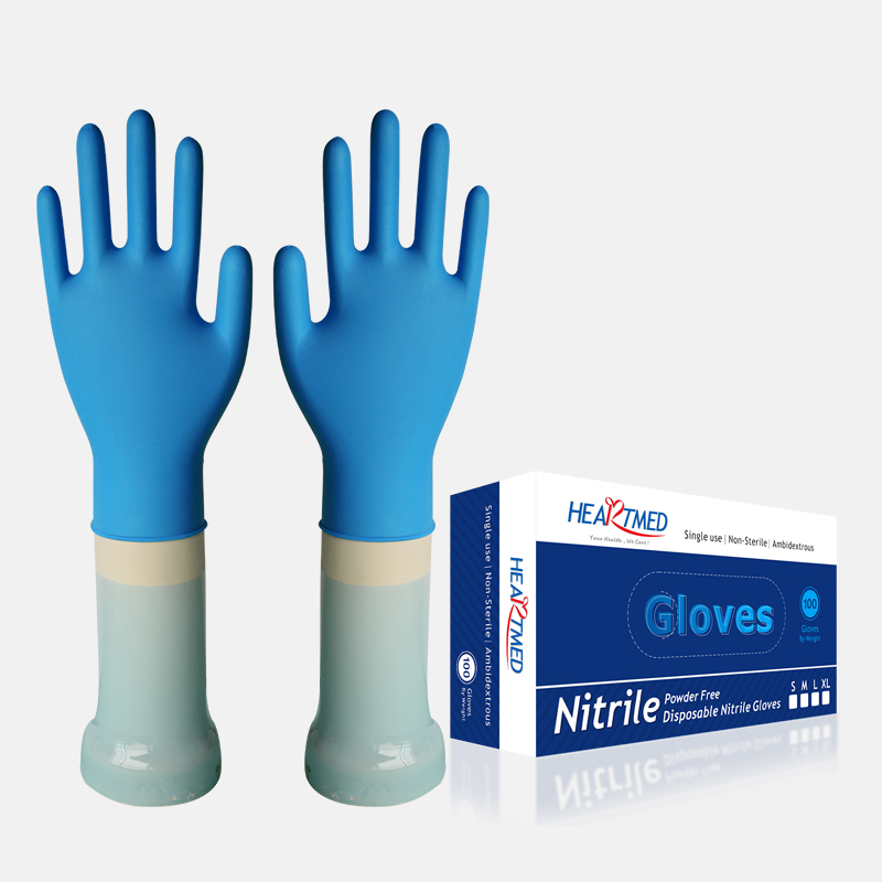 Guantes de examen de nitrilo desechables azules para odontología