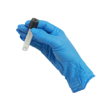 Guantes desechables azules del examen del nitrilo de la pequeña resistencia química