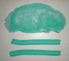 Casquillo de cabeza Bouffant no tejido desechable verde para médicos