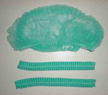 Casquillo de cabeza Bouffant no tejido desechable verde para médicos