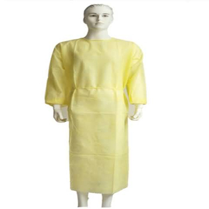 Bata de aislamiento no tejida desechable amarilla para uso hospitalario