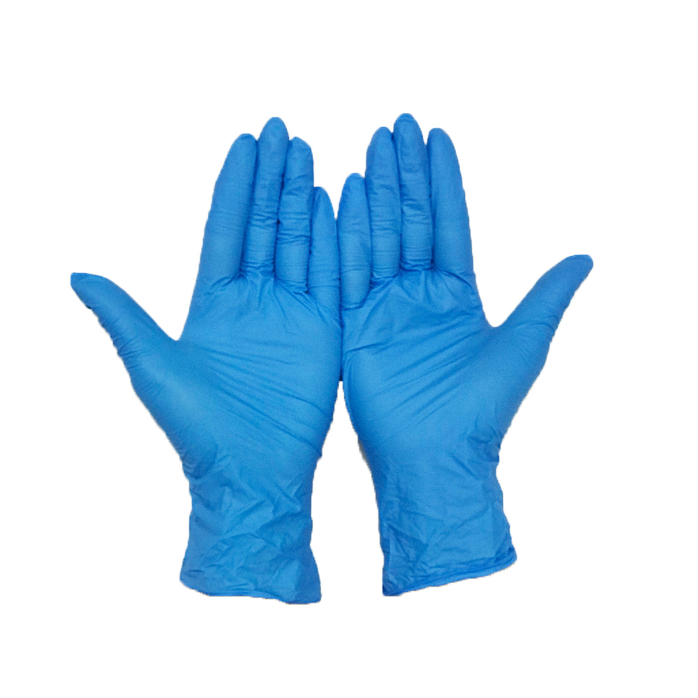Guantes desechables azules del examen del nitrilo de la pequeña resistencia química